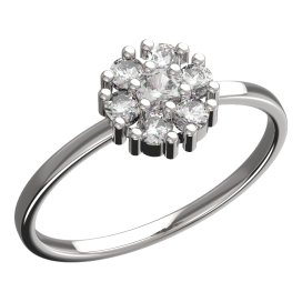 BeKid dětský prsten kytička 774 Bílé zlato - 585 Bílý kubický zirkon