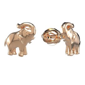 BG zlaté náušnice slon 1577 Růžové zlato 585 (30-90dní)