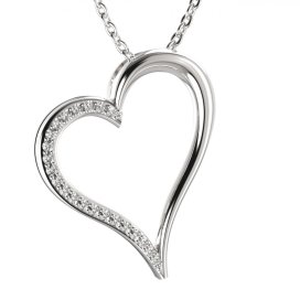 BG zlatý přívěšek srdíčko 1574 Bílé zlato - 585 Diamant