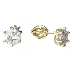 BeKid dětské náušnice 1295 Bílé zlato - 585 Diamant