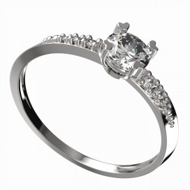 BG zlatý diamantový prstýnek 885 D Bílé zlato - 585 Diamant lab-grown
