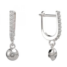 BG zlaté diamantové náušnice 732 Bílé zlato - 585 Diamant lab-grown