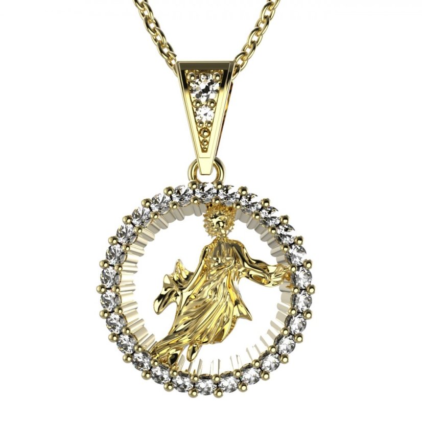 BG zlatý přívěšek Panna 045 Žluté zlato - 585 Diamant