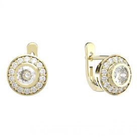 BG zlaté diamantové náušnice -  754 Žluté zlato - 585 Diamant lab-grown