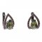 BG earring drop stone  494-90 - Metal: Silver 925 - rhodium, Stone: Garnet