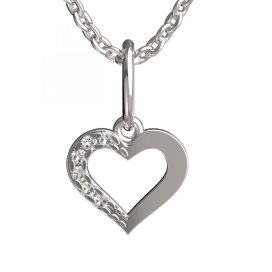 BeKid dětský přívěšek srdíčko 599 Bílé zlato - 585 Bílý kubický zirkon