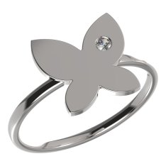BeKid dětský prsten  motýlek 843 Bílé zlato - 585 Bílý kubický zirkon