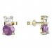 BeKid, Gold kids earrings -857 - Switching on: Puzeta, Metal: Yellow gold 585, Stone: Pink cubic zircon
