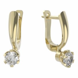 BG zlaté diamantové náušnice 870 Žluté zlato - 585 Diamant lab-grown