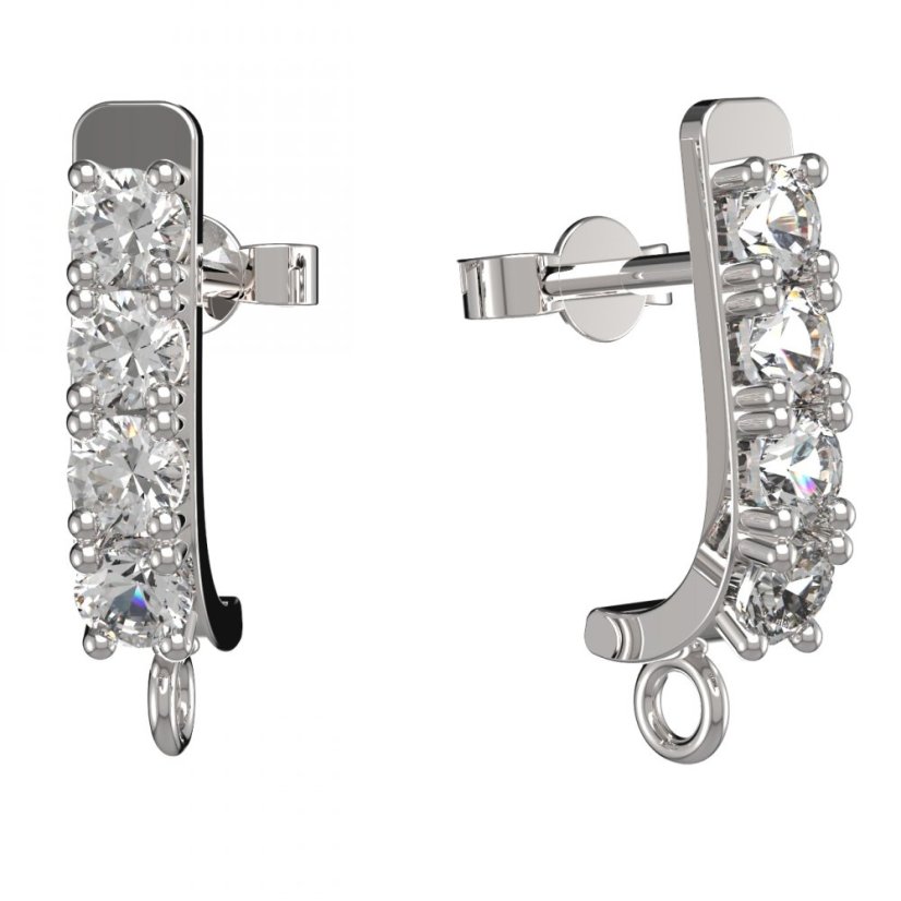 BG zlatý závěs dámské náušnice /96 Bílé zlato - 585 Diamant