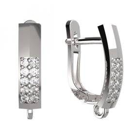 BG zlatý závěs dámské náušnice /98 Bílé zlato - 585 Bílý kubický zirkon