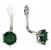 BeKid Gold earrings components 5 - Metal: White gold 585, Stone: Green cubic zircon