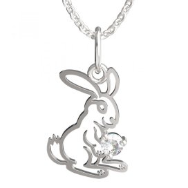 BeKid dětský přívěšek zajíček 1186 Bílé zlato - 585 Diamant