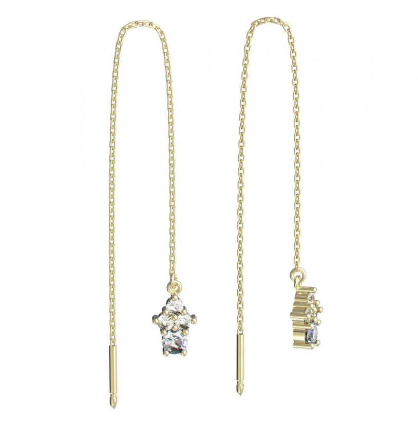 BeKid dětské náušnice 159 Žluté zlato - 585 Diamant