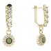 BG circular earring 452-96 - Metal: White gold 585, Stone: Moldavit and garnet