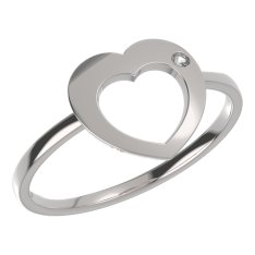 BeKid dětský prsten srdíčko 827 Bílé zlato - 585 Bílý kubický zirkon