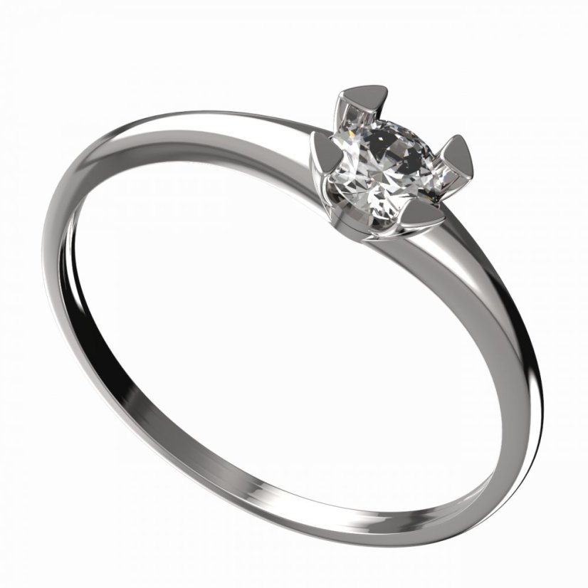 BG zlatý diamantový prstýnek 884 I Bílé zlato - 585 Diamant lab-grown