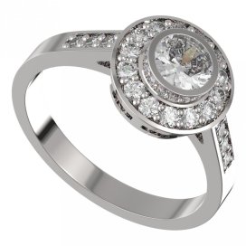 BG zlatý prstýnek 755 Bílé zlato - 585 Bílý kubický zirkon