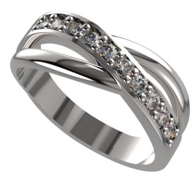 BG zlatý diamantový prsten 931 Bílé zlato - 585 Diamant lab-grown