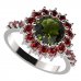BG ring 096-Z circular - Metal: Silver 925 - rhodium, Stone: Garnet