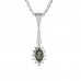 BG pendant oval 504-B - Metal: Silver 925 - rhodium, Stone: Garnet