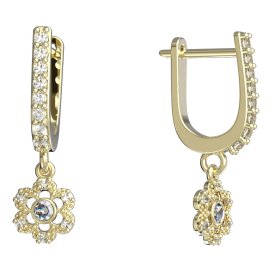 BeKid dětské náušnice šestilístek 854 Žluté zlato - 585 Diamant