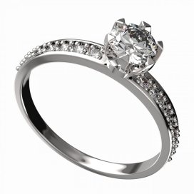 BG zlatý diamantový prstýnek 870E Bílé zlato - 585 Diamant lab-grown