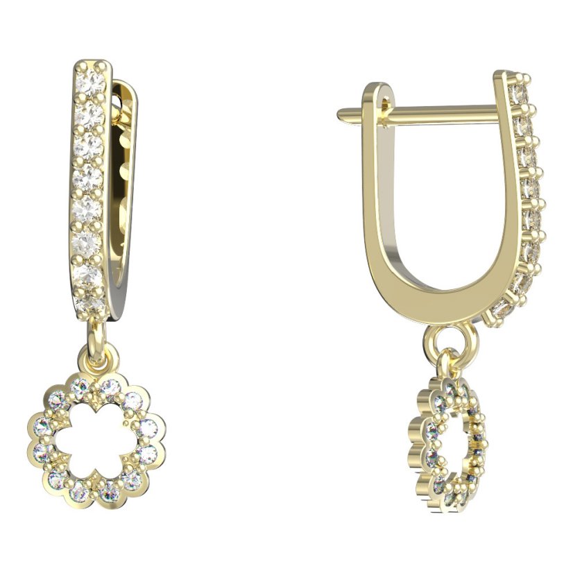 BeKid dětské náušnice 855 Bílé zlato - 585 Diamant