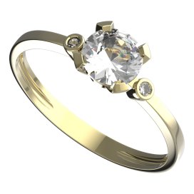 BG zlatý prstýnek 558 L Žluté zlato - 585 Diamant