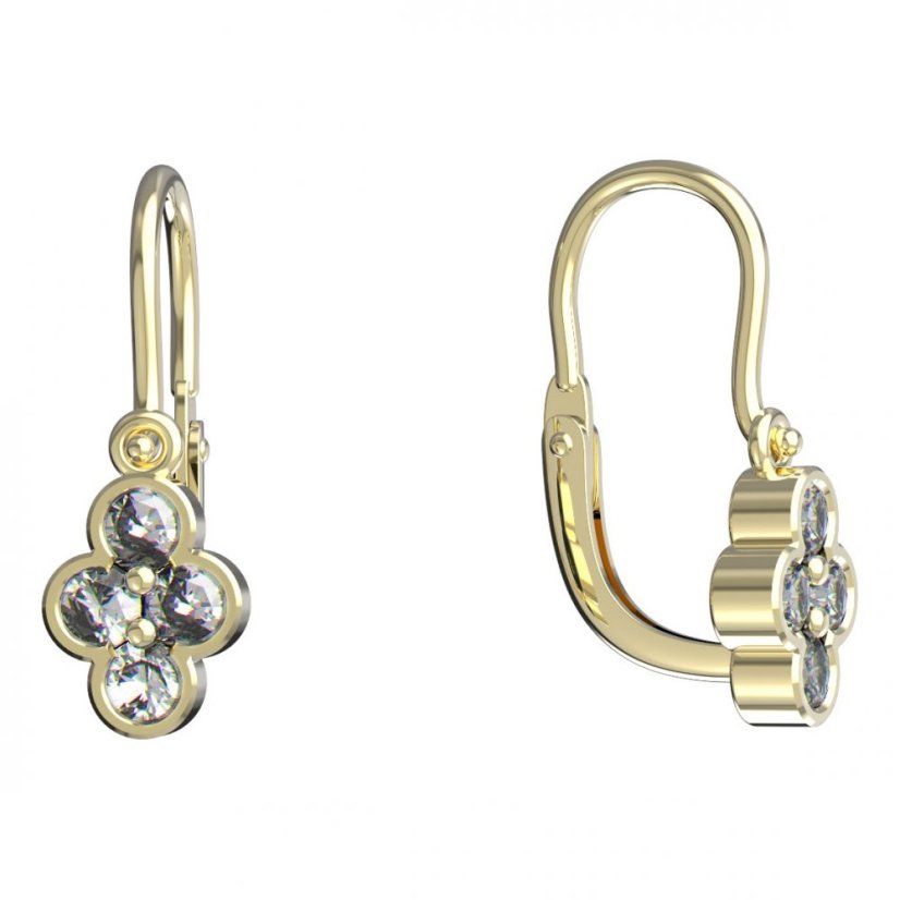BeKid dětské náušnice 295 Žluté zlato - 585 Diamant