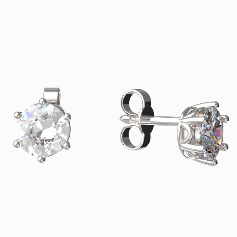 BG zlaté náušnice 1295 Bílé zlato - 585 Diamant