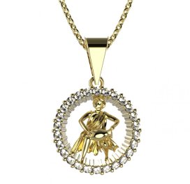 BeKid dětský zlatý přívěsek 045 vodnář Žluté zlato - 585 Diamant