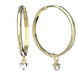 BG zlaté náušnice 780 Žluté zlato - 585 Diamant