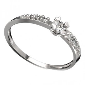 BG zlatý prstýnek 883 D Bílé zlato - 585 Diamant
