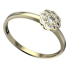 BG zlatý prstýnek 552 C Žluté zlato - 585 Diamant