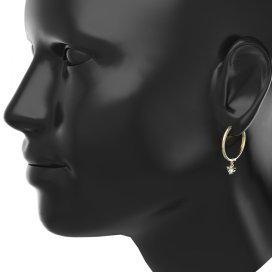 BG zlaté náušnice 783 Bílé zlato - 585 Zelený kubický zirkon