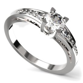 BG zlatý diamantový prstýnek 985 Bílé zlato - 585 Diamant lab-grown