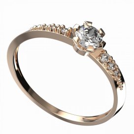 BG zlatý diamantový prstýnek 556 D Žluté zlato - 585 Diamant lab-grown
