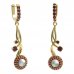BG earring pearl 540-P93 - Metal: Silver 925 - rhodium, Stone: Garnet and pearl