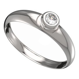 BG zlatý diamantový prstýnek 550 T Bílé zlato - 585 Diamant lab-grown