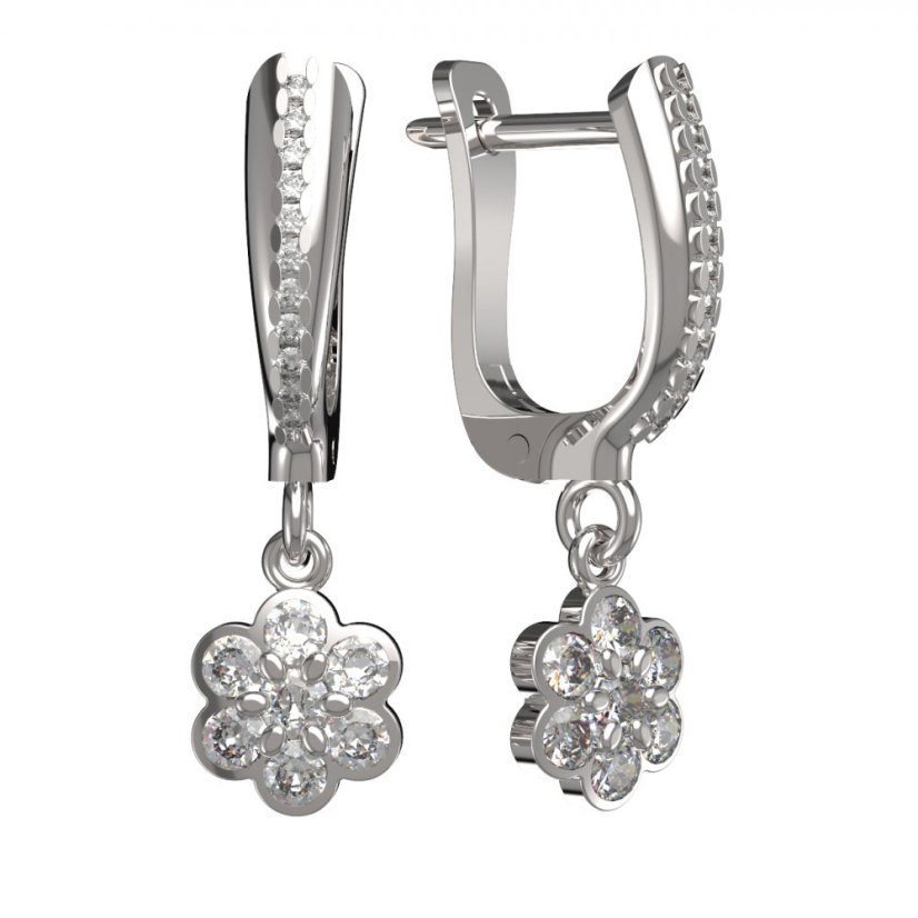 BG zlaté náušnice 866 Bílé zlato - 585 Diamant