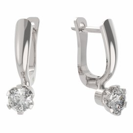 BG zlaté diamantové náušnice 870 Bílé zlato - 585 Diamant lab-grown