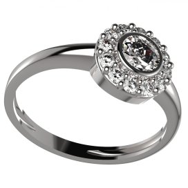 BG zlatý diamantový prstýnek 744 Bílé zlato - 585 Diamant lab-grown