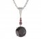 BG pendant circular 475-B - Metal: Silver 925 - rhodium, Stone: Garnet