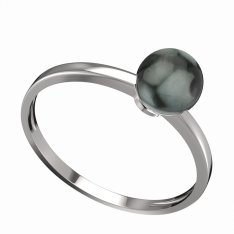 BG zlatý prstýnek s perlou 561 C Bílé zlato - 585 Tahiti perla