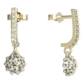 BG zlaté náušnice kytička 850 Žluté zlato - 585 Diamant