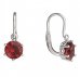 BeKid, Gold kids earrings -1295 - Switching on: Brizura 0-3 roky, Metal: White gold 585, Stone: Red cubic zircon