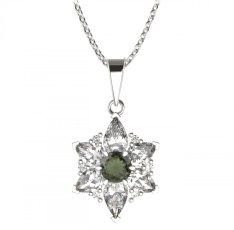 BG přívěs solitérní 409-0 Stříbro 925 - rhodium Vltavín a  kubický zirkon