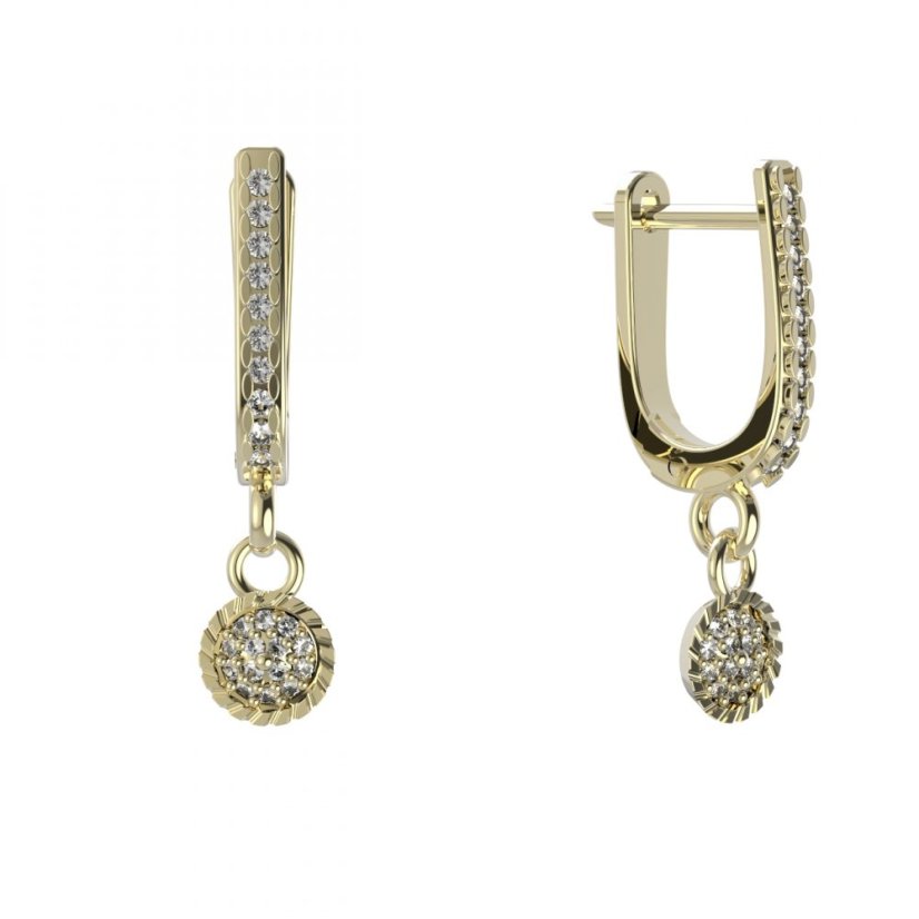 BG zlaté náušnice 1363 Žluté zlato - 585 Diamant