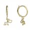 BeKid, Gold kids earrings -1159 - Switching on: Brizura 0-3 roky, Metal: Yellow gold 585, Stone: Red cubic zircon